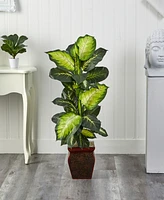 Nearly Natural Golden Dieffenbachia Artificial Plant in Decorative Planter