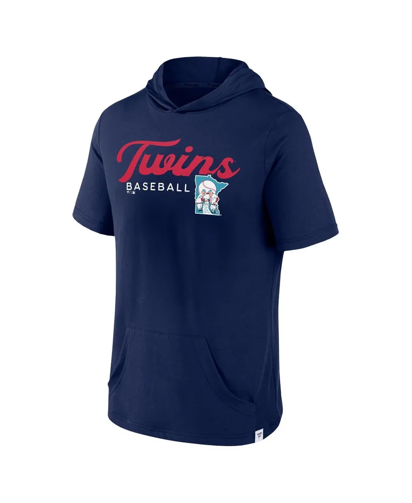 Men's Fanatics Navy Minnesota Twins Offensive Strategy Short Sleeve Pullover Hoodie