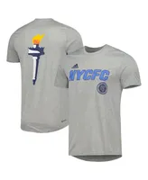 Men's adidas Heather Gray New York City Fc Team Jersey Hook Aeroready T-shirt