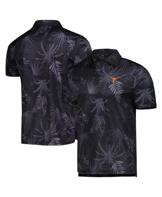 Men's Colosseum Black Texas Longhorns Palms Team Polo Shirt