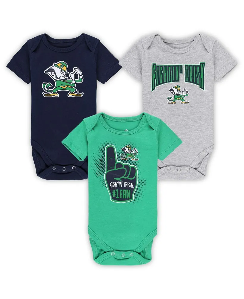 Girls Newborn & Infant Navy/Heather Gray Atlanta Braves Little Fan Two-Pack Bodysuit Set