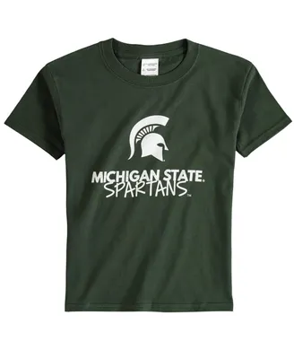 Big Boys and Girls Green Michigan State Spartans Crew Neck T-shirt