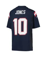 Big Boys and Girls Mac Jones Navy New England Patriots Replica Player Jersey