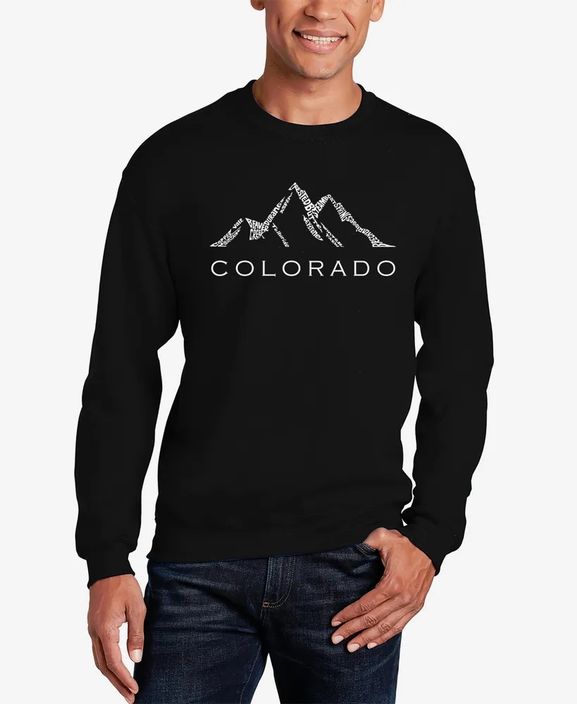 La Pop Art Men's Word Crewneck Colorado Ski Towns Sweatshirt