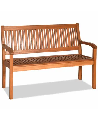 Costway 50'' Two Person Outdoor Garden Bench Loveseat Porch Chair