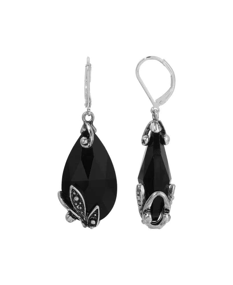 2028 Glass Teardrop Leverback Earring