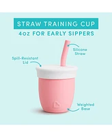 Munchkin Silicone Baby Open Training Cup with Straw, 4oz, Pink