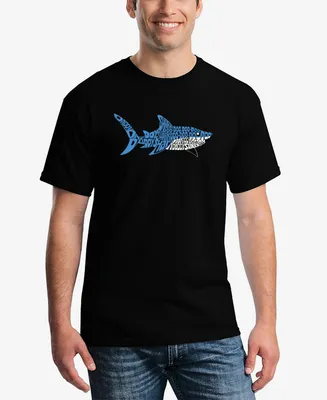 La Pop Art Men's Daddy Shark Word Short Sleeve T-shirt