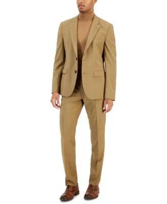 Hugo By Hugo Boss Mens Modern Fit Stretch Tan Suit Separates