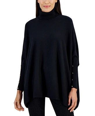 Jm Collection Women's Poncho Turtleneck Sweater, Regular & Petite, Created for Macy's