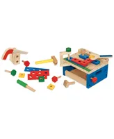 Melissa and Doug Kids' Hammer & Saw Tool Bench Set