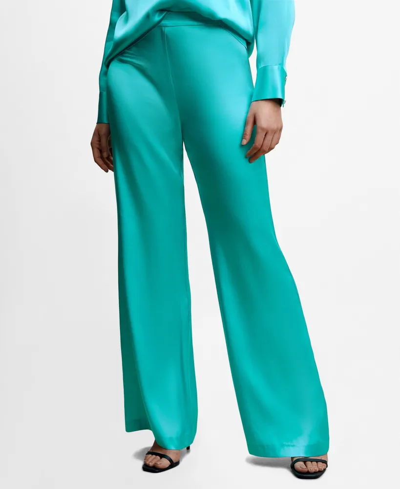 Mango Women's Satin Palazzo Pants