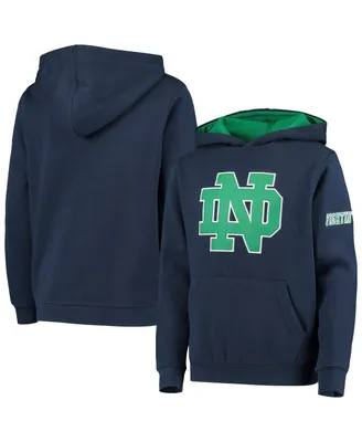 Big Boys and Girls Stadium Athletic Navy Notre Dame Fighting Irish Big Logo Pullover Hoodie
