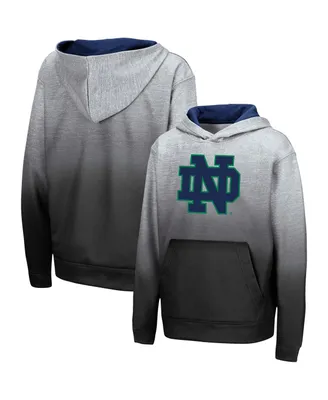 Big Boys and Girls Colosseum Heathered Gray Notre Dame Fighting Irish Sitwell Pullover Hoodie