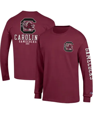 Men's Champion Garnet South Carolina Gamecocks Team Stack 3-Hit Long Sleeve T-shirt
