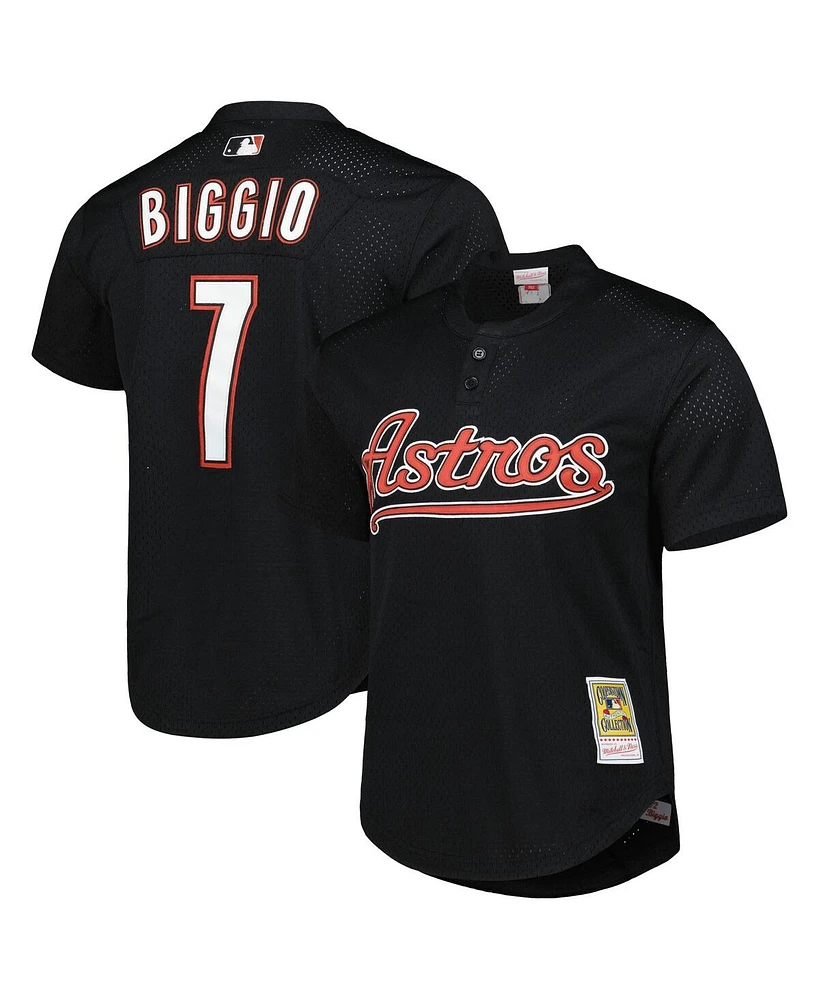 Men's Mitchell & Ness Craig Biggio Black Houston Astros Cooperstown Collection Mesh Batting Practice Jersey