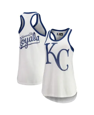 Women's G-iii 4Her by Carl Banks White Kansas City Royals Tater Racerback Tank Top