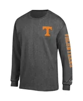 Men's Champion Heathered Gray Tennessee Volunteers Team Stack Long Sleeve T-shirt