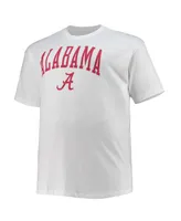 Men's Champion White Alabama Crimson Tide Big and Tall Arch Over Wordmark T-shirt