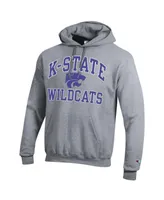 Men's Champion Heather Gray Kansas State Wildcats High Motor Pullover Hoodie