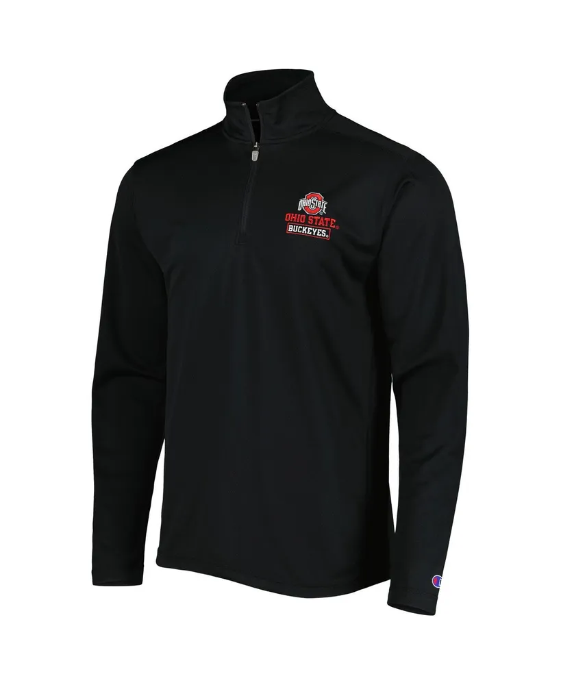 Men's Champion Black Ohio State Buckeyes Textured Quarter-Zip Jacket