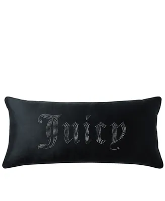 Juicy Couture Silver-Tone Rhinestone Decorative Pillow, 16" x 36"