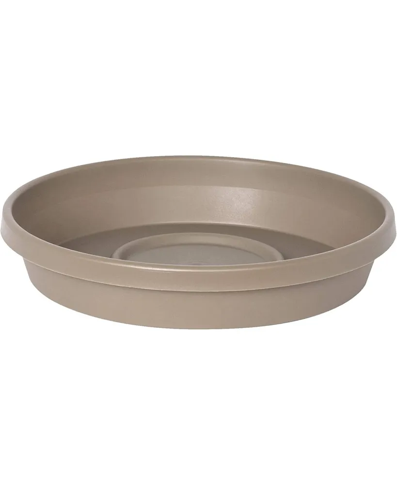 Bloem Terra Round Plastic Saucer for Planters, Pebble Stone, 16 inches