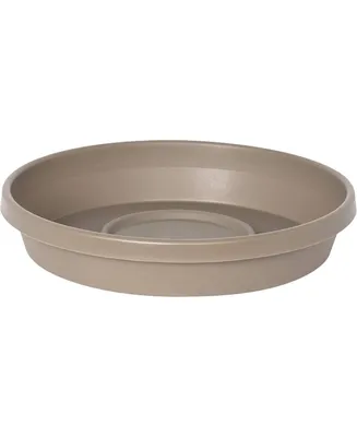 Bloem Terra Round Plastic Saucer for Planters, Pebble Stone, 16 inches