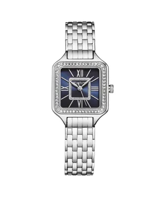 Stuhrling Women's Symphony Silver-tone Stainless Steel , Blue Dial , 36mm Square Watch - Silver