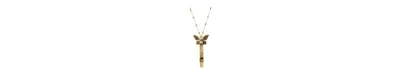 2028 Gold-Tone Whistle Butterfly Pendant Necklace