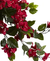 Nearly Natural Bougainvillea Uv-Resistant Indoor/Outdoor Hanging Basket