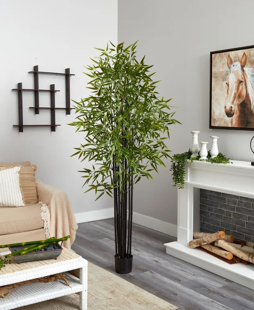 Nearly Natural 6' Indoor/Outdoor Uv-Resistant Artificial Black Bamboo Tree