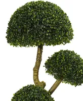 Nearly Natural 5' Boxwood 5-Head Uv-Resistant Indoor/Outdoor Artificial Tree