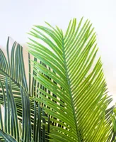 Nearly Natural 4.5' Cycas Uv-Resistant Indoor/Outdoor Artificial Plant in White Tower Planter