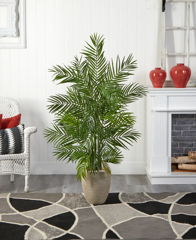 Nearly Natural 5' Areca Palm Artificial Tree in Sand-Colored Planter