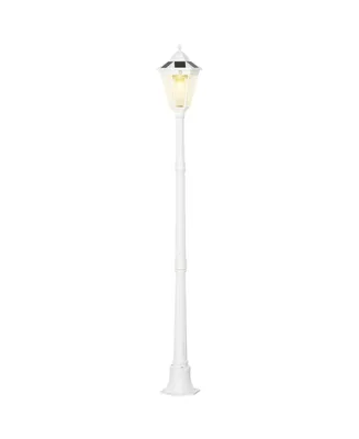 Outsunny 77" Solar Lamp Post Light, Waterproof Aluminum Outdoor Vintage Street Lamp, Motion Activated Sensor Pir, Adjustable Brightness, for Garden, L