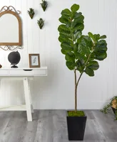 68" Fiddle Leaf Fig Artificial Tree in Metal Planter