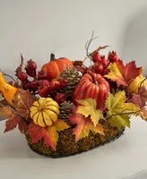 Nearly Natural Large Pumpkin, Gourd, Berry and Maple Leaf Artificial Arrangement