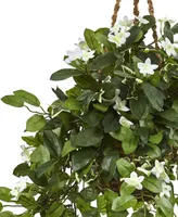 Nearly Natural Stephanotis Flowering Artificial Plant in Hanging Basket