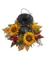 Nearly Natural Sunflower Berry Artificial Arrangement Candelabrum