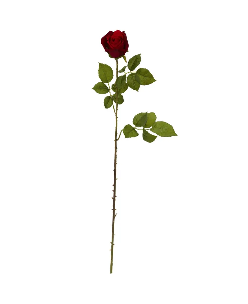 Nearly Natural 33" Elegant Red Rose Bud Artificial Flower, Set of 6