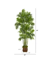 Nearly Natural 70in. Areca Palm Artificial Tree in Metal Planter