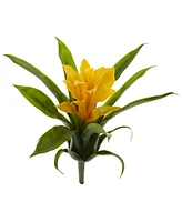Nearly Natural 6-Pc. 11" Yellow Bromeliad Artificial Flower Stem Set