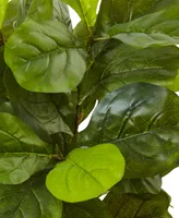 Nearly Natural 4.5' Fiddle Leaf Fig Real Touch Tree in White Planter