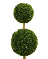 Nearly Natural 5.5' Boxwood Triple Ball Topiary Uv-Resistant Indoor/Outdoor Artificial Tree