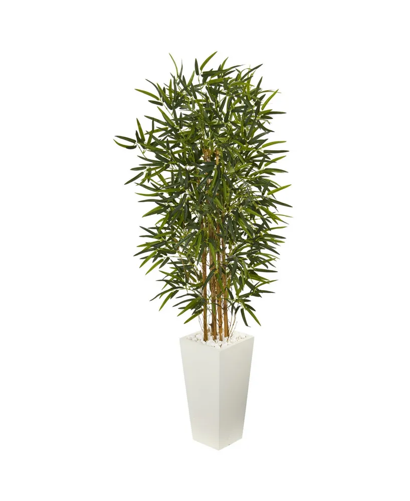 Nearly Natural 5.5' Artificial Tree in White Tower Planter