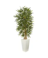 Nearly Natural 5.5' Artificial Tree in White Tower Planter