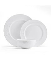 Mikasa Embossed Love Story Bone China 18 Piece Dinnerware Set, Service for 6