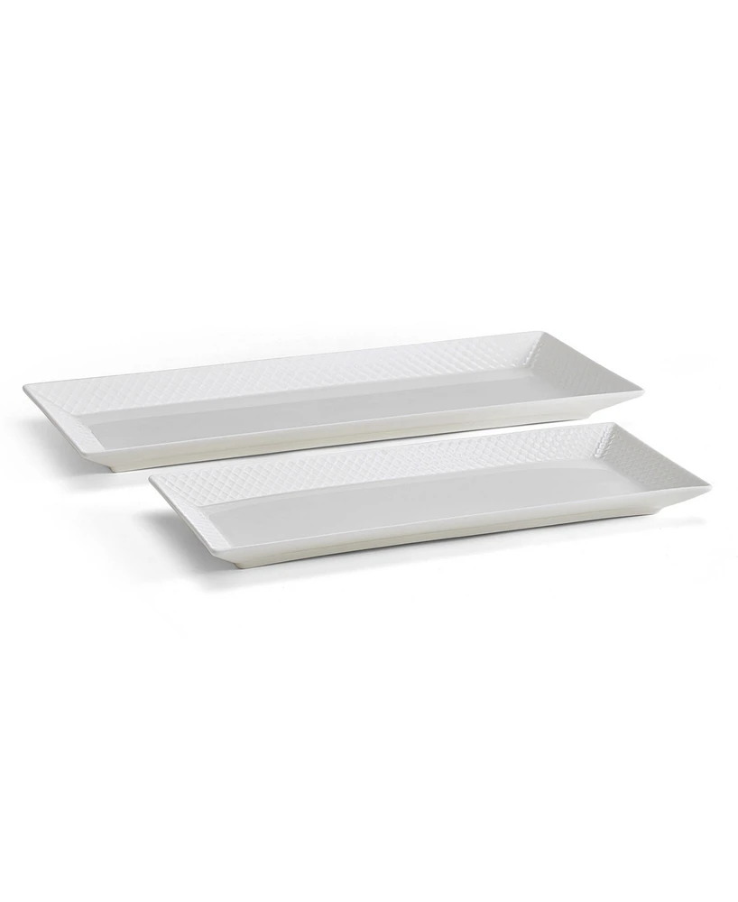 Mikasa Trellis Bone China Bread Tray Set of 2