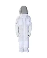 Outsunny Professional Beekeeping Suit for Men & Women, Cotton Beekeeper Outfit with Gloves, Ventilated Veil Hood, Jacket, Xxl, Cream White